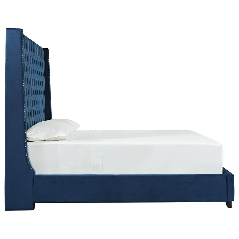 Ashley Coralayne Blue King Upholstered Headboard & Upholstered Footboard w/Rails-Washburn's Home Furnishings
