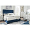 Ashley Coralayne Blue King Upholstered Headboard & Upholstered Footboard w/Rails-Washburn's Home Furnishings