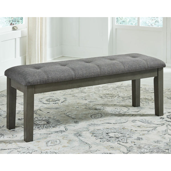 Ashley Hallanden 50" Upholstered Dining Bench in Two-Tone Gray-Washburn's Home Furnishings