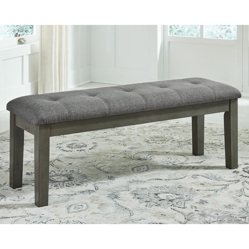 Ashley Hallanden 50" Upholstered Dining Bench in Two-Tone Gray-Washburn's Home Furnishings