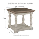 Havalance - Gray/White - Rectangular End Table-Washburn's Home Furnishings