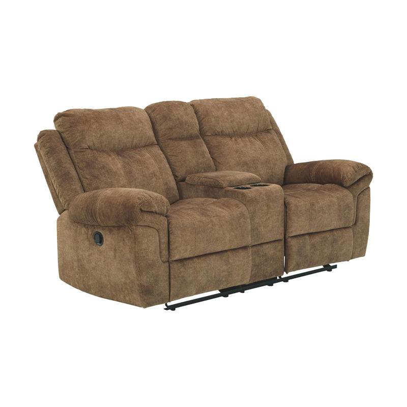 Ashley Huddle-Up - Nutmeg - Glider REC Loveseat w/Console – Washburn's