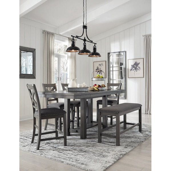 Ashley Myshanna Dining Table & 6 Upholstered Chairs-Washburn's Home Furnishings