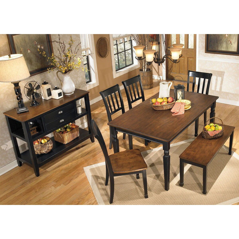 Owingsville - Black/Brown - Rectangular Dining Room Table-Washburn's Home Furnishings