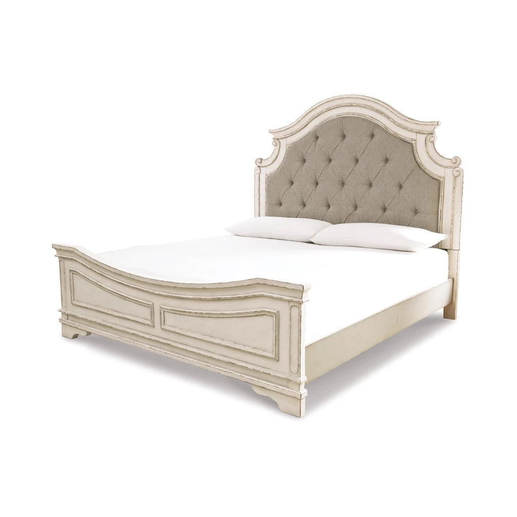 Ashley Realyn UPH Chipped White Panel Bedframe in King – Washburn's ...