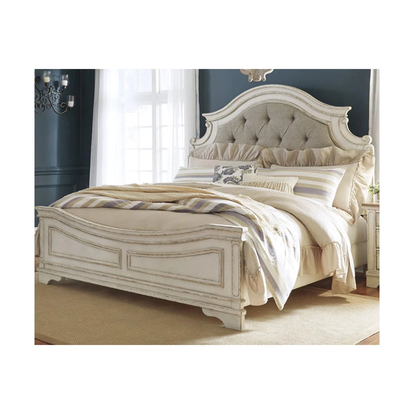Realyn - Two-tone - King Upholstered Panel Bed-Washburn's Home Furnishings