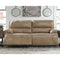 Ashley Ricmen 2 Seat Power Reclining Sofa ADJ HDREST in putty-Washburn's Home Furnishings