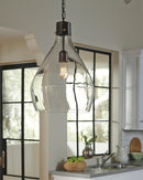 Avalbane - Clear/gray - Glass Pendant Light (1/cn)-Washburn's Home Furnishings
