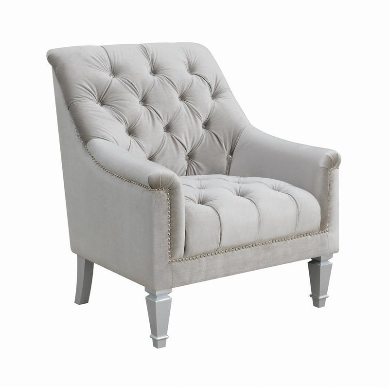 Avonlea - Sloped Arm Tufted Chair - Light Grey-Washburn's Home Furnishings