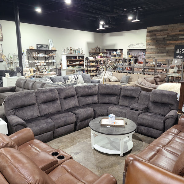 BEST RECLINING SECTIONAL in MINK-Washburn's Home Furnishings