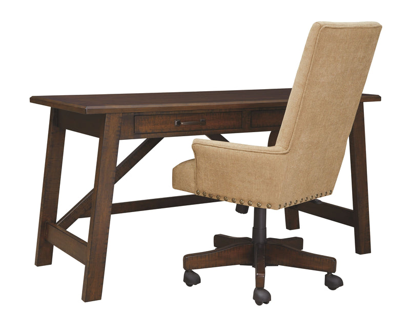 Baldridge - Light Brown - Uph Swivel Desk Chair-Washburn's Home Furnishings