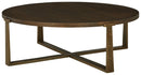 Balintmore - Brown/gold Finish - Round Cocktail Table-Washburn's Home Furnishings