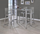 Bar Table With Glass Top - Pearl Silver-Washburn's Home Furnishings