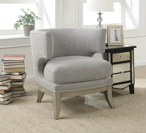 Barrel Back Accent Chair - Light Grey-Washburn's Home Furnishings