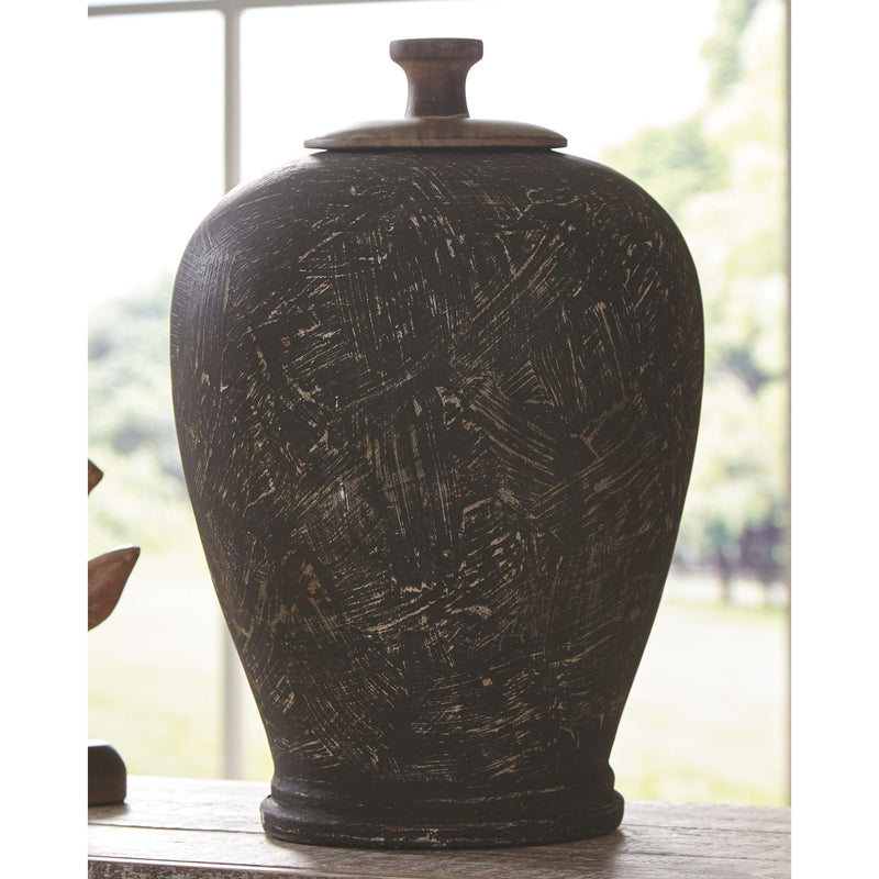 Barric - Antique Black - Jar - Large-Washburn's Home Furnishings