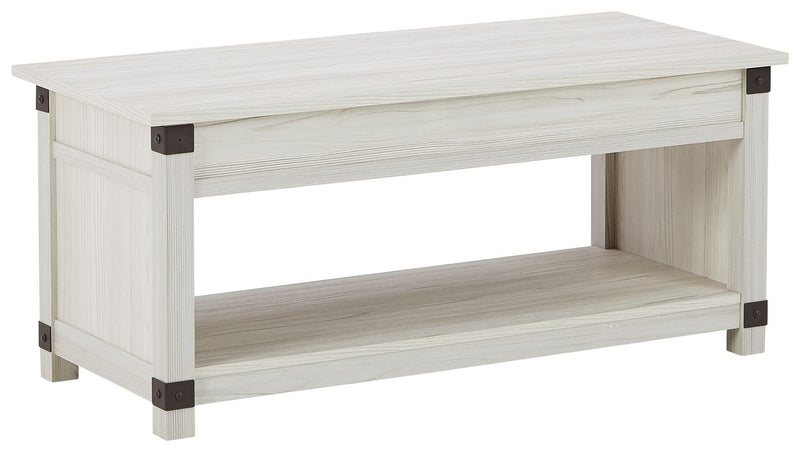 Bayflynn - Whitewash - Rect Lift Top Cocktail Table-Washburn's Home Furnishings