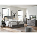 Baystorm - Gray - King Panel Bed - Footboard Slat-Washburn's Home Furnishings