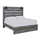 Baystorm - Gray - Queen Panel Bed - Footboard Slat-Washburn's Home Furnishings