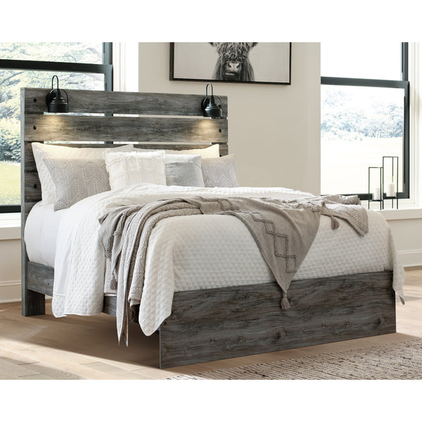 Baystorm - Gray - Queen Panel Bed - Footboard Slat-Washburn's Home Furnishings