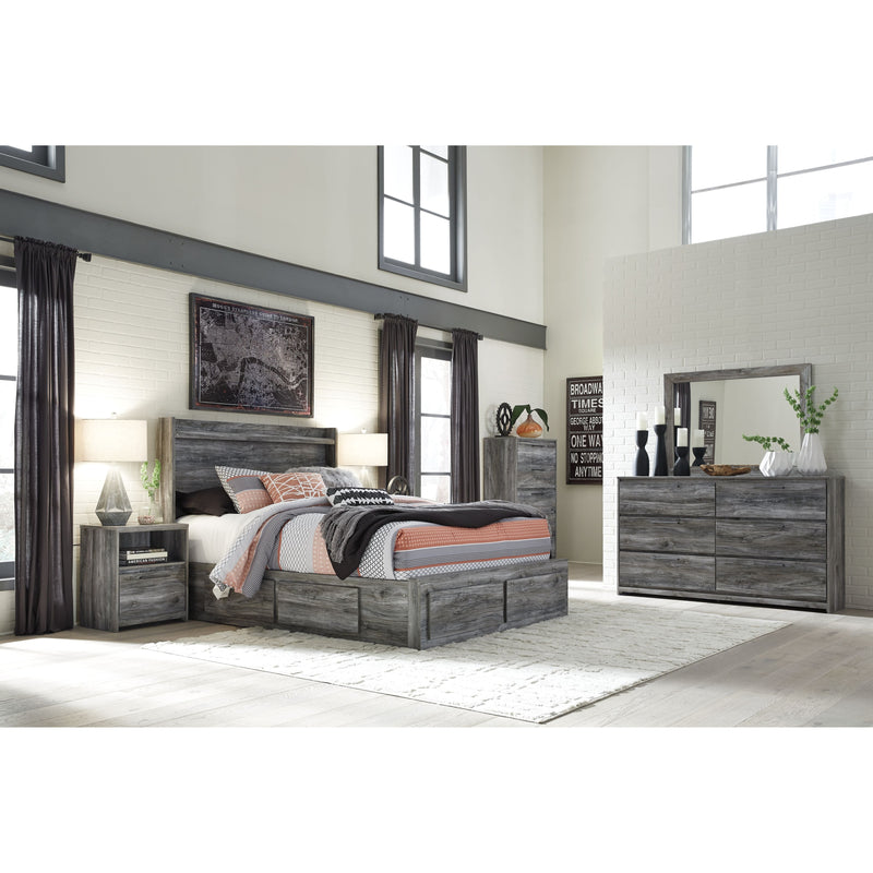 Baystorm - Gray - Queen Panel Bed With 4 Storage Drawers-Washburn's Home Furnishings