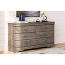 Bayzor - Gray - Six Drawer Dresser-Washburn's Home Furnishings