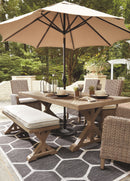 Beachcroft - Beige - Rect Dining Table W/umb Opt-Washburn's Home Furnishings
