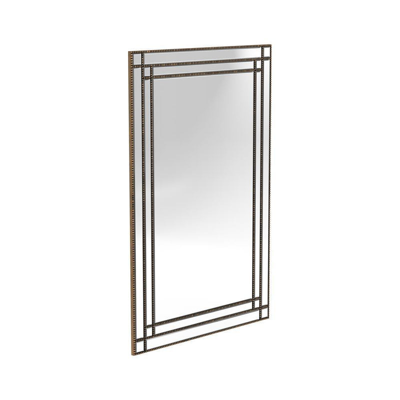 Beaded Trim Mirror Silver-Washburn's Home Furnishings