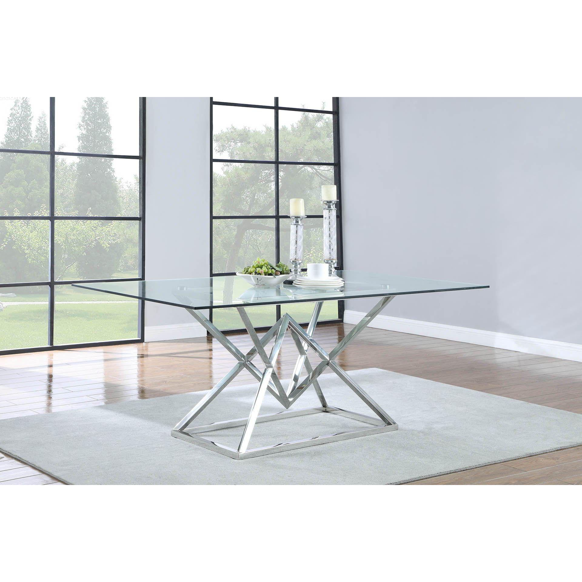 Rectangular Glass Display Table Beaufort - Rectangular Glass Dining Table – Washburn's Home Furnishings