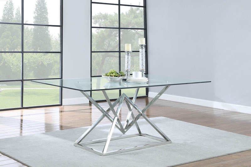 Beaufort - Rectangular Glass Dining Table-Washburn's Home Furnishings