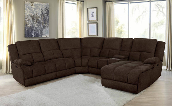 Belize - 6 Pc Power Sectional - Brown-Washburn's Home Furnishings