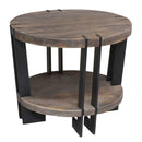 Bengal Manor Iron and Acacia Wood Round End Table-Washburn's Home Furnishings