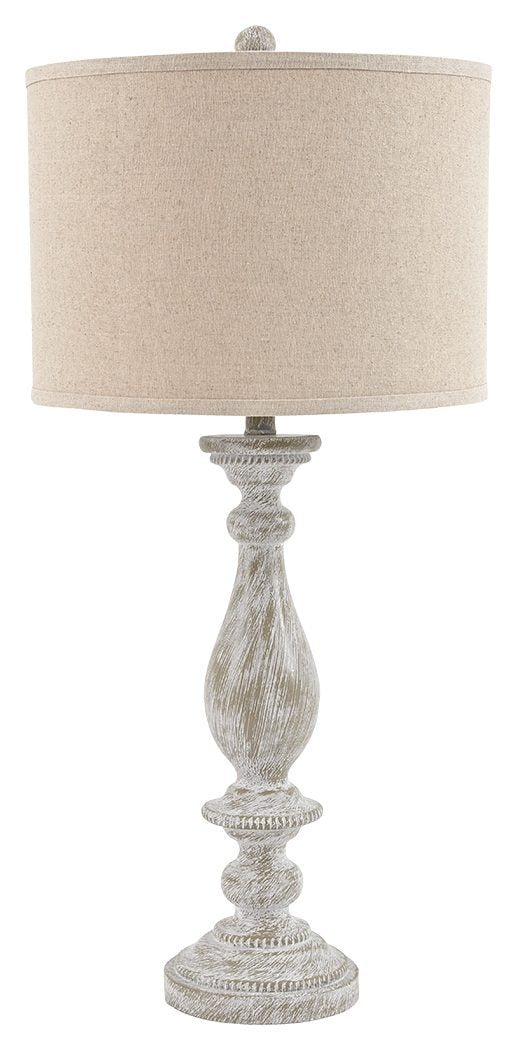 Bernadate - Whitewash - Poly Table Lamp (2/cn)-Washburn's Home Furnishings