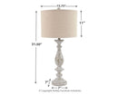 Bernadate - Whitewash - Poly Table Lamp (2/cn)-Washburn's Home Furnishings