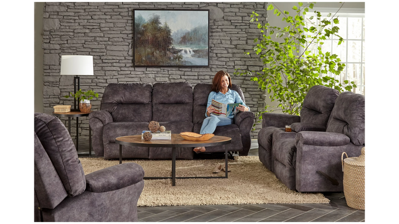 Best Bodie Space Saver Reclining Console Loveseat in Mink-Washburn's Home Furnishings