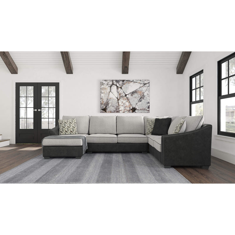 Bilgray - Pewter - Left Arm Facing Chaise 3 Pc Sectional-Washburn's Home Furnishings