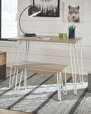 Blariden - Brown/white - Desk W/bench-Washburn's Home Furnishings