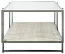 Bodalli - Ivory/chrome - Rectangular Cocktail Table-Washburn's Home Furnishings