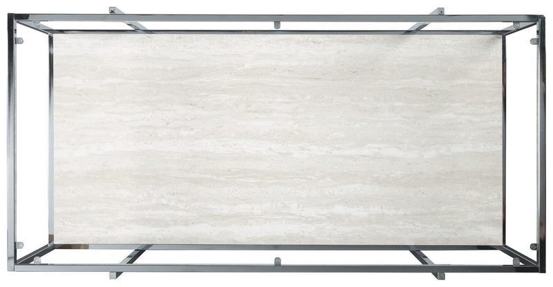 Bodalli - Ivory/chrome - Rectangular Cocktail Table-Washburn's Home Furnishings