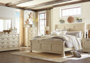 Bolanburg - Antique White - King Panel Bed - Louvered Headboard-Washburn's Home Furnishings