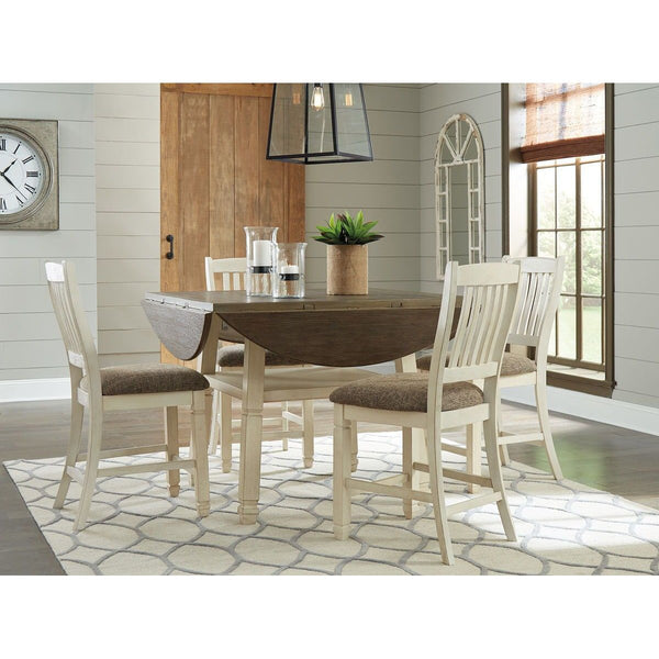 Bolanburg - Two-tone - Round Drop Leaf Counter Table-Washburn's Home Furnishings