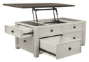 Bolanburg - White / Brown / Beige - Lift Top Cocktail Table-Washburn's Home Furnishings