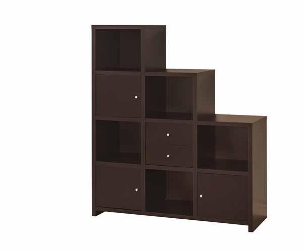 Bookcase With Cube Storage Compartments - Cappuccino-Washburn's Home Furnishings