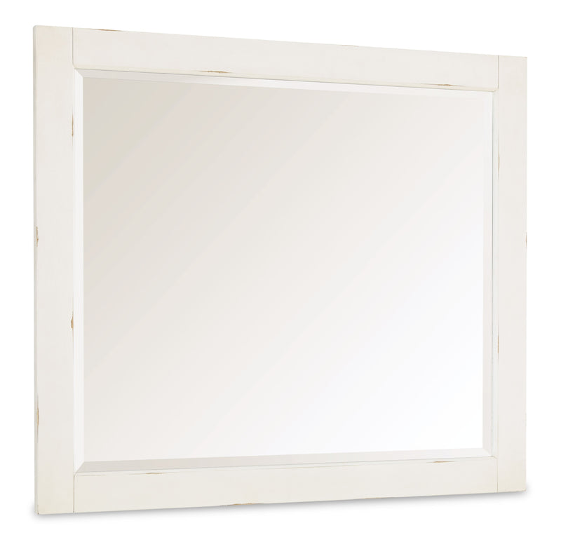 Braunter - Aged White - Bedroom Mirror-Washburn's Home Furnishings