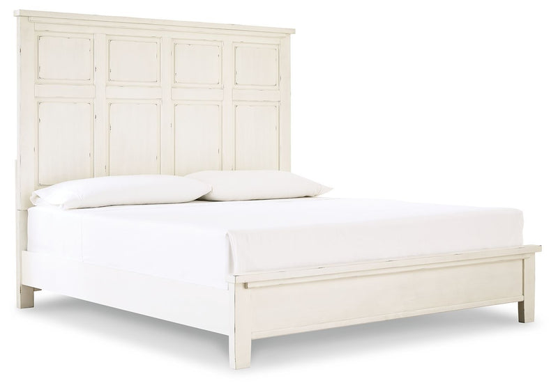 Braunter - Aged White - California King Panel Bed-Washburn's Home Furnishings