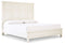 Braunter - Aged White - King Panel Bed-Washburn's Home Furnishings