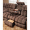 Brayden Reclining Sofa w/ Table, Lights, Drawer w/ Lumbar Massage & Frosty Fridge in Alibaba Umber-Washburn's Home Furnishings