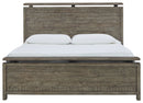 Brennagan - Gray - Queen Panel Bed-Washburn's Home Furnishings