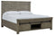 Brennagan - Gray - Queen Panel Bed With Footboard Storage-Washburn's Home Furnishings