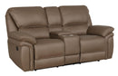 Breton - Motion Loveseat With Console - Light Brown-Washburn's Home Furnishings