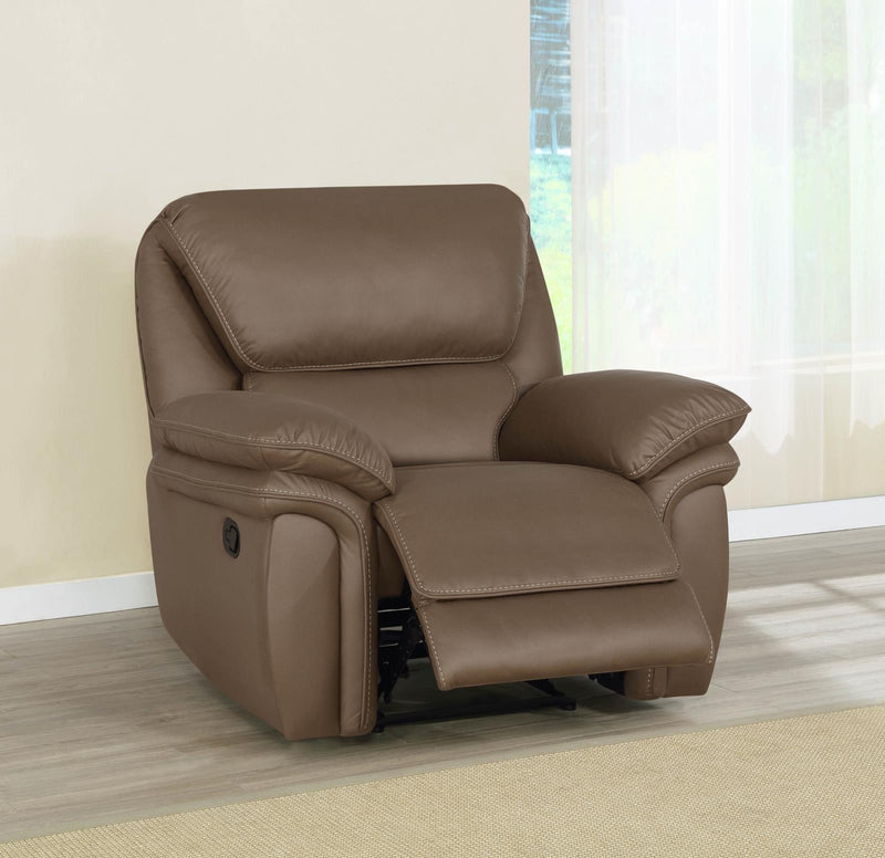 Breton - Tufted Back Recliner - Light Brown-Washburn's Home Furnishings